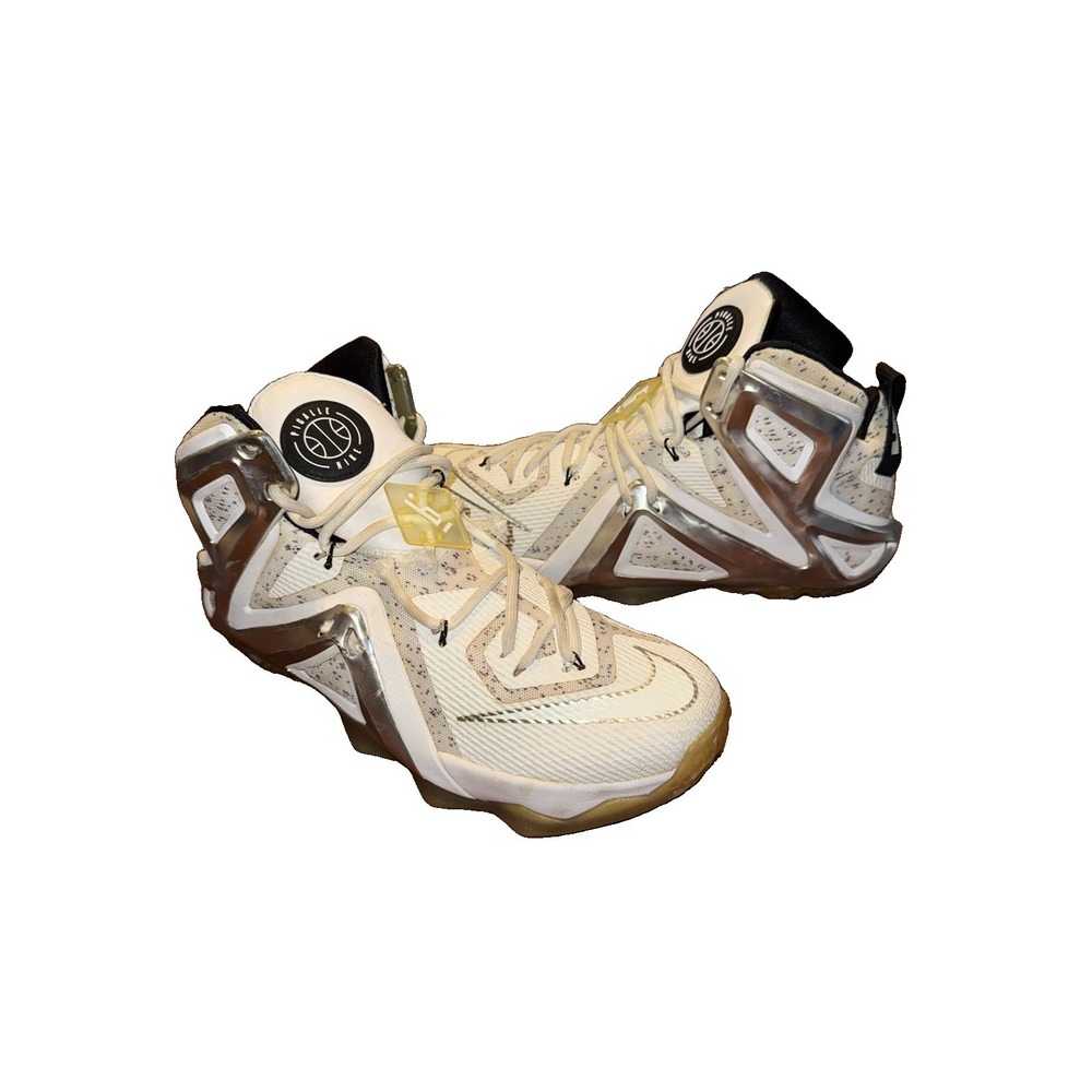 Pigalle x NikeLab Nike LeBron 12 Elite White Silver Size 9.5 Sneakers 806951-100